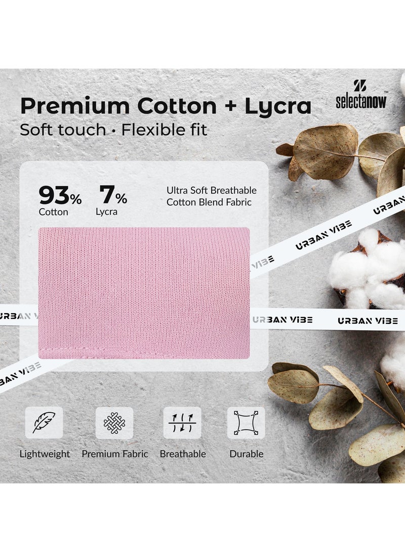 Selecta Now Ladies Sleeveless Cotton T-Shirt Baby Pink Breathable Contrast Piping Tank Top Soft Stretchable Women’s T Shirt Ideal for Hot Climate - Image 2